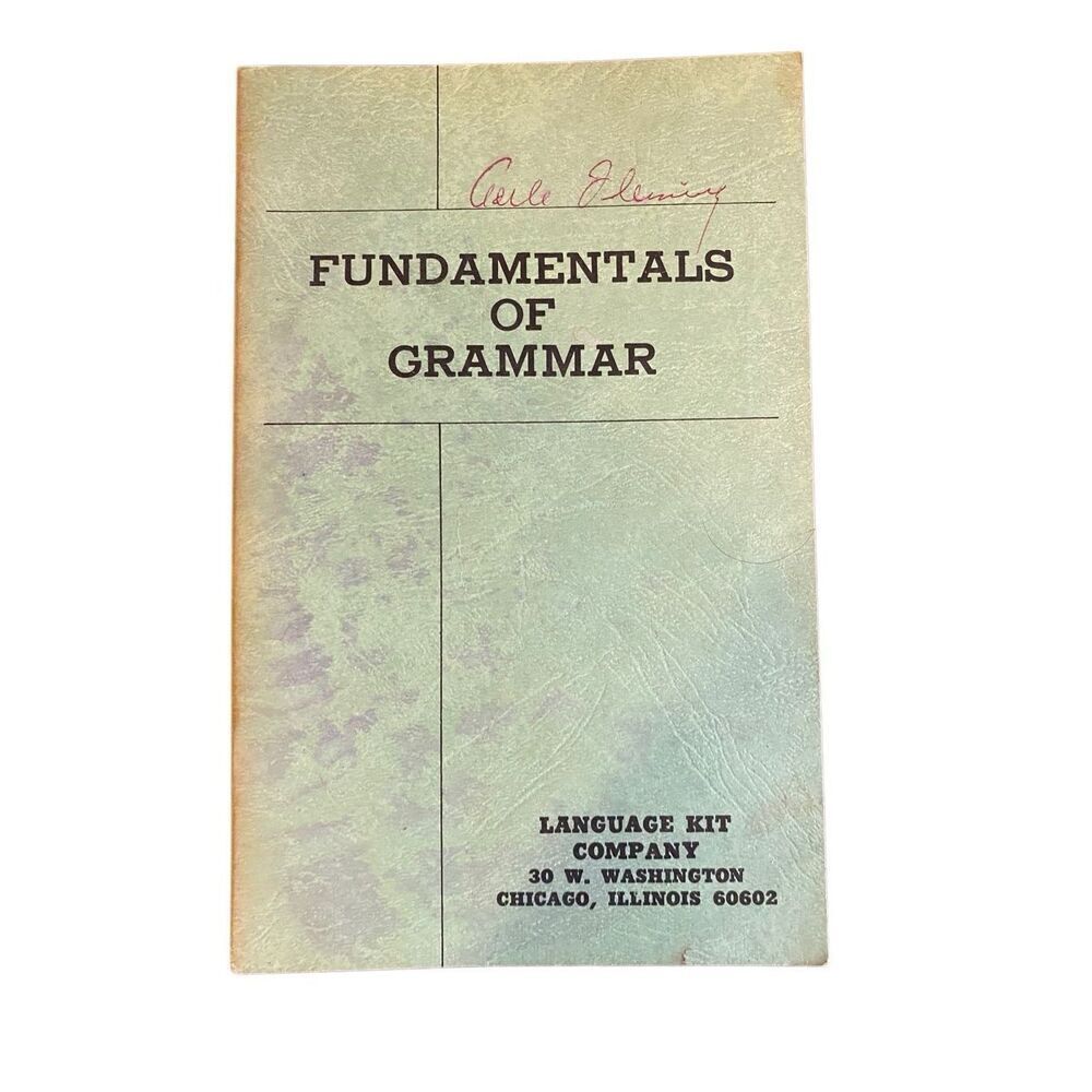 Fundamentals Of Grammar Paperback Booklet 1964 Writing English College School